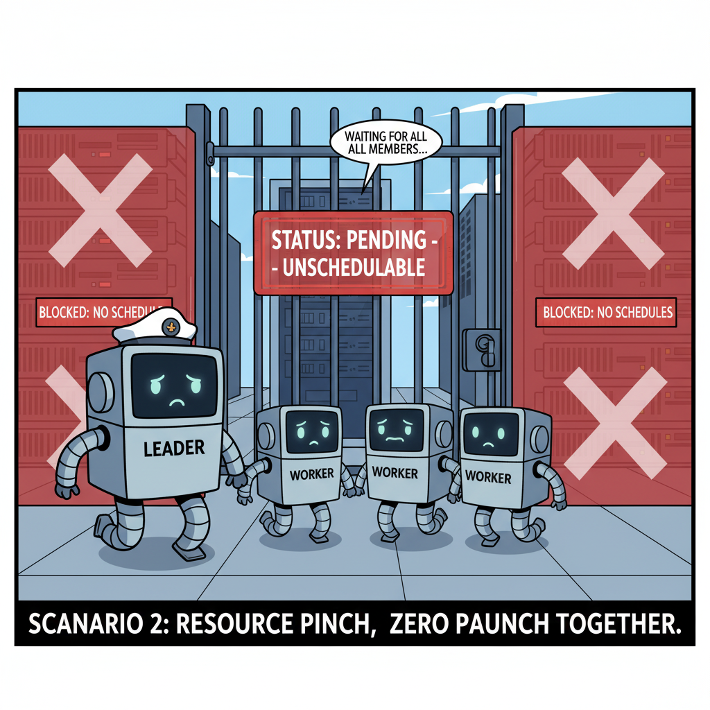 Illustration of pods waiting because resources are constrained
